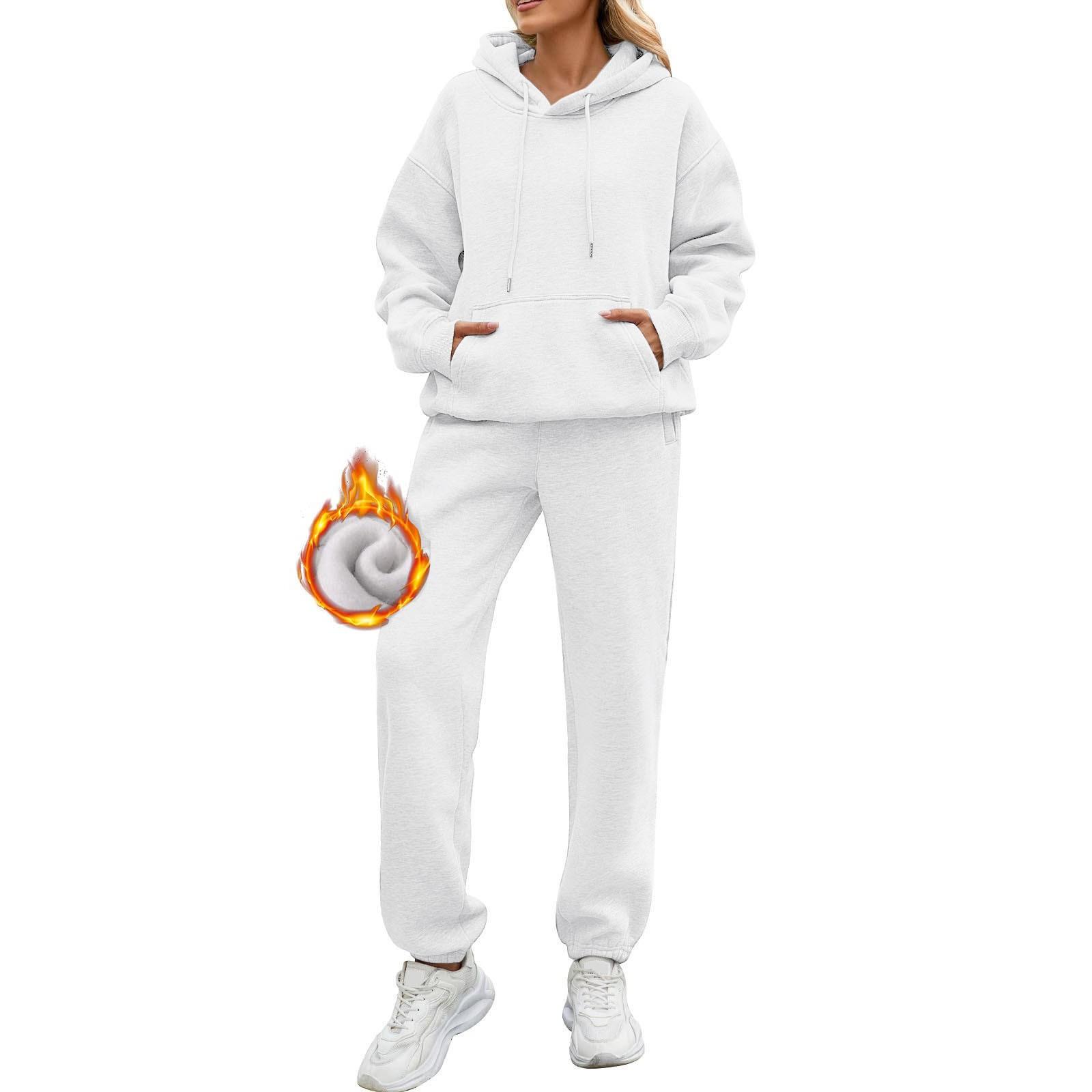Zweiteilige Damen-Outfits, Kapuzenpullover, Sweatsuit-Sets, übergroßes Sweatshirt, Baggy-Herbstmode-Jogginghose mit Taschen XXXL von Joom DACH