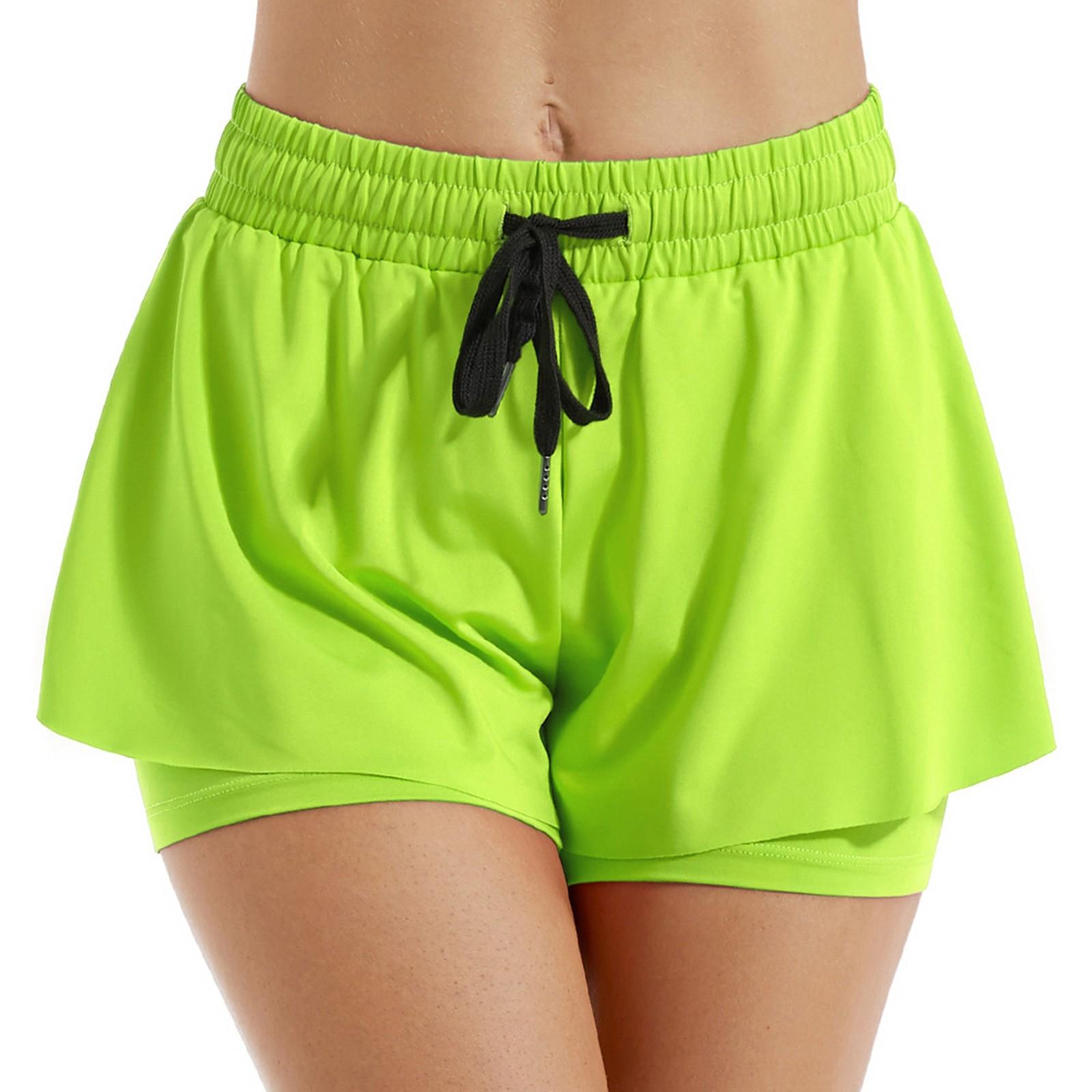 Zweiteilige hochelastische Sportshorts für Damen für Training, Fitness, Laufen und Urlaub M von Joom DACH