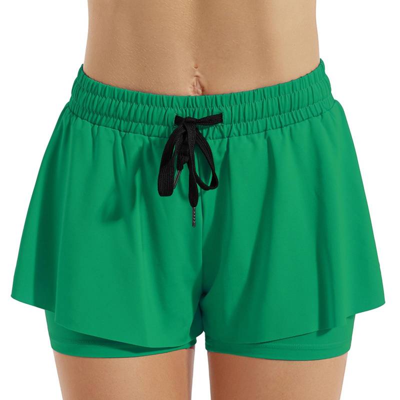 Zweiteilige hochelastische Sportshorts für Damen für Training, Fitness, Laufen und Urlaub S grün Zweiteilige hochelastische Sportshorts für Damen für Training, Fitness, Laufen und Urlaub S grün von Joom DACH