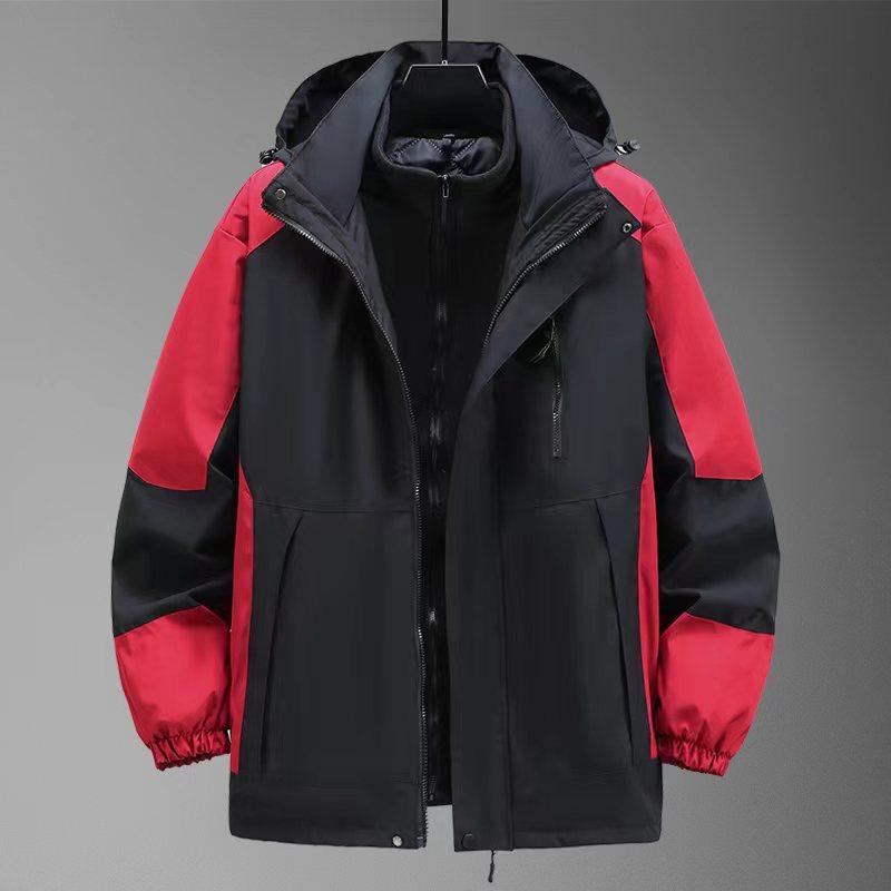 Zweiteilige wasserdichte Trenchcoat Herren Winter Dicke Windschutzjacken Plus Size 12XL Mode Casual Cargo Camping Jacke Männlich 11XL rot von Joom DACH