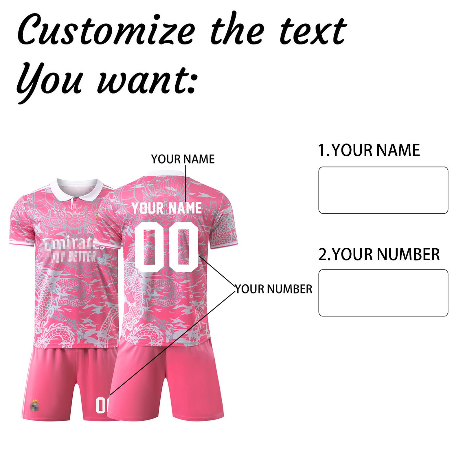 Zweiteiliges Fußballtrikot für Erwachsene und Kinder mit Namen und Nummern nach Wunsch, Trainingsuniform 22 von Joom DACH