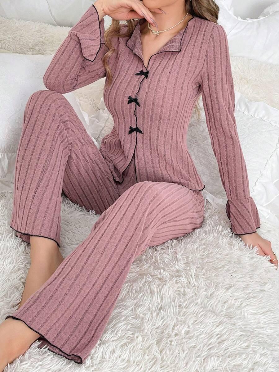 „Zweiteiliges Pyjama-Set für Damen im Herbst/Winter – warme, stylische Loungewear für drinnen und draußen“ Extra Large von Joom DACH