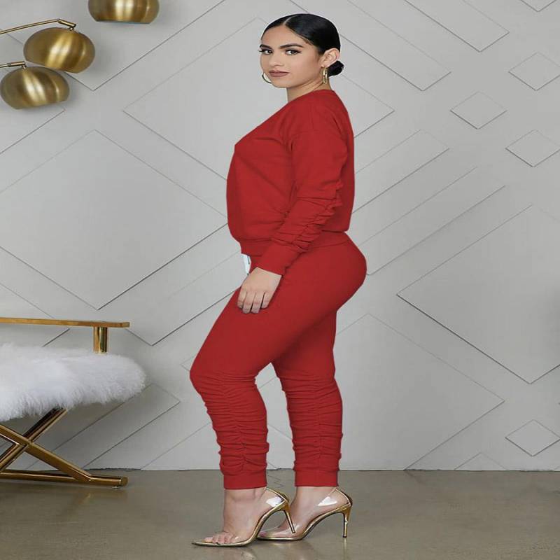Zweiteiliges Set für Damen, 2-teiliges Set, gestapelte Leggings, Kleidung für Frauen, Outfits, gestapelte Hosen, Trainingsanzug, weibliche Herbstkleidung XS Zweiteiliges Set für Damen, 2-teiliges Set, gestapelte Leggings, Kleidung für Frauen, Outfits, gestapelte Hosen, Trainingsanzug, weibliche Herbstkleidung XS von Joom DACH