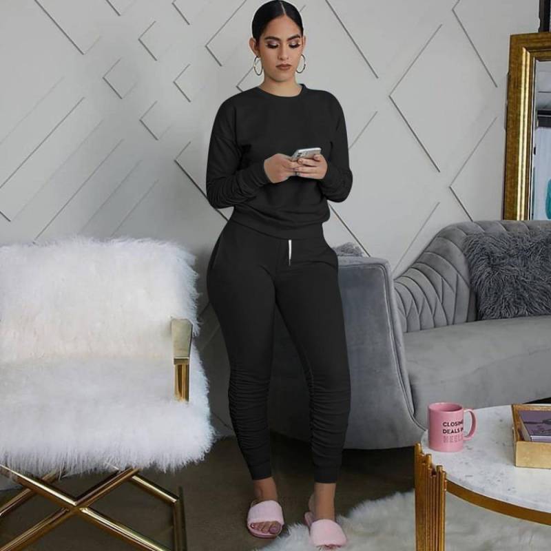 Zweiteiliges Set für Damen, 2-teiliges Set, gestapelte Leggings, Kleidung für Frauen, Outfits, gestapelte Hosen, Trainingsanzug, weibliche Herbstkleidung XXL Zweiteiliges Set für Damen, 2-teiliges Set, gestapelte Leggings, Kleidung für Frauen, Outfits, gestapelte Hosen, Trainingsanzug, weibliche Herbstkleidung XXL von Joom DACH