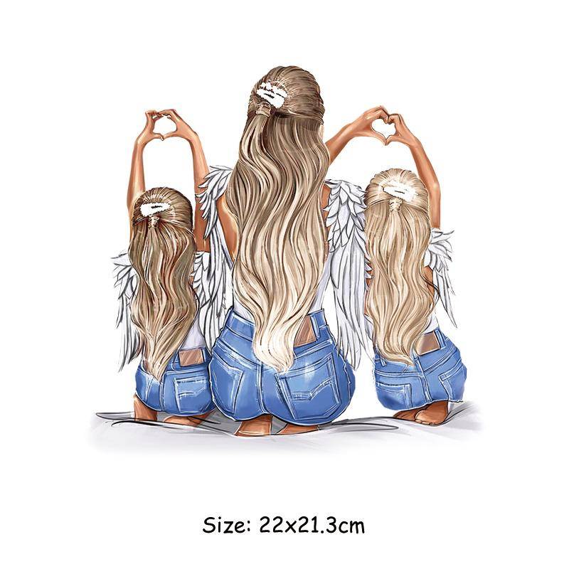 Zwillinge Mama Thermo-Patch zum Selbermachen, Kunsthandwerk, Kleidung, Aufkleber, Parches, Ropa, Hoodies, Hitzepresse, appliziertes Diy-T-Shirt, zum Aufbügeln 22x21.3cm von Joom DACH