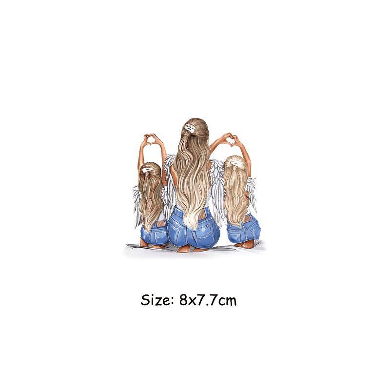 Zwillinge Mama Thermo-Patch zum Selbermachen, Kunsthandwerk, Kleidung, Aufkleber, Parches, Ropa, Hoodies, Hitzepresse, appliziertes Diy-T-Shirt, zum Aufbügeln 8x7.7cm von Joom DACH