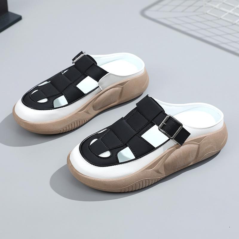 Zy5819 Neue Hausschuhe Damen Sommer Flut Oberbekleidung Halb Hausschuhe Ins Outdoor Erhöhen Sie den Boden Freizeit Mesh Schuhe Damen 40 von Joom DACH