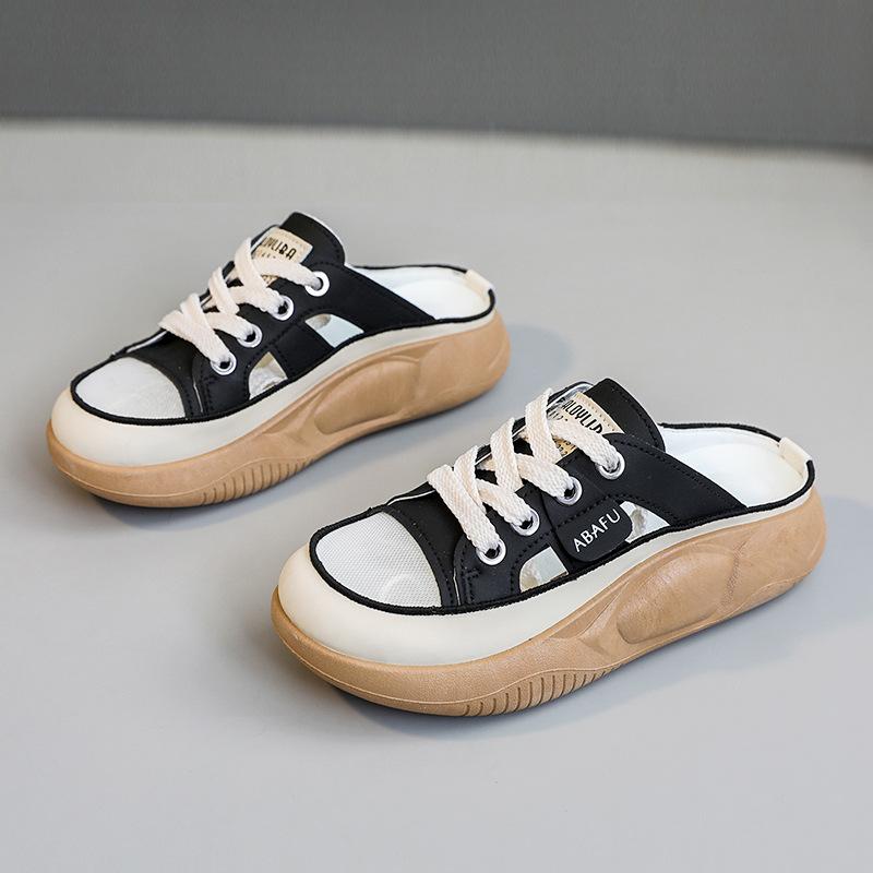 Zy5825 Neue Mesh-Halbschuhe Damen Sommer Modische Casual Atmungsaktive Plattform Höhe Erhöhende Hausschuhe Sandalen Damenschuhe 40 von Joom DACH