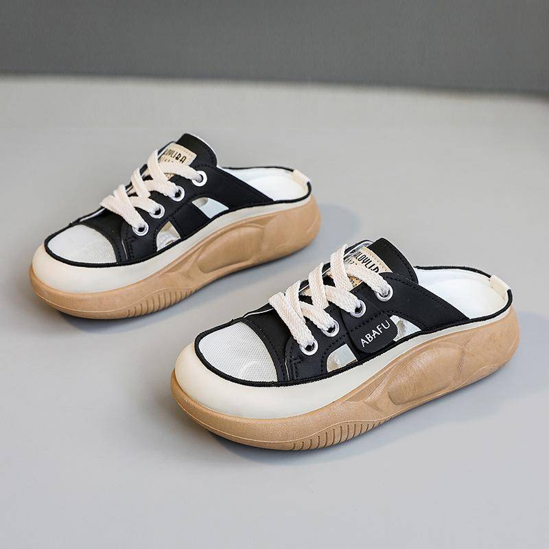 Zy5825 Neue Mesh-Halbschuhe Damen Sommer Modische Casual Atmungsaktive Plattform Höhe Erhöhende Hausschuhe Sandalen Damenschuhe 40 von Joom DACH