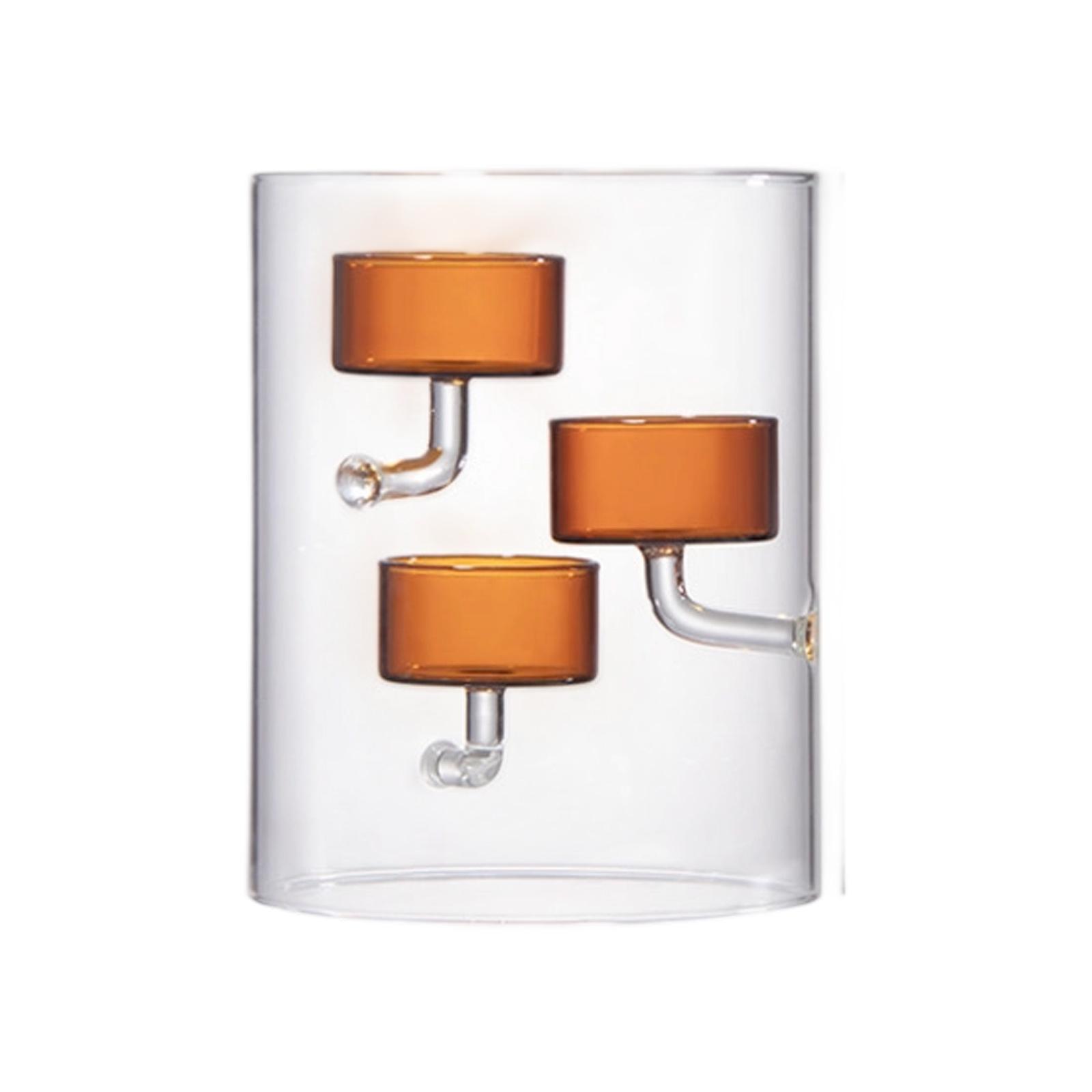Zylinder Glas Kerzenhalter Teelichthalter Mit Winddichtem Design Für Hochzeitsmittelstücke Heimdekorationen Tischkunst 3 braun von Joom DACH