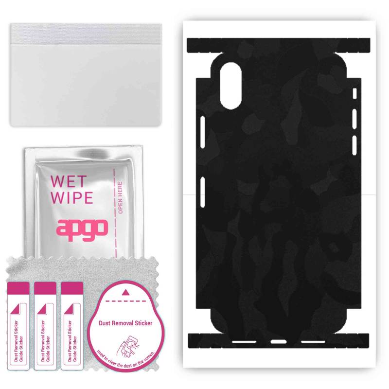 apgo Protective Skin Sticker for the back+sides compatible with Apple iPhone XS, Full Wrap Film, Foil, Vinyl - Pattern Black Camo apgo Protective Skin Sticker for the back+sides compatible with Apple iPhone XS, Full Wrap Film, Foil, Vinyl - Pattern Black Camo von Joom DACH