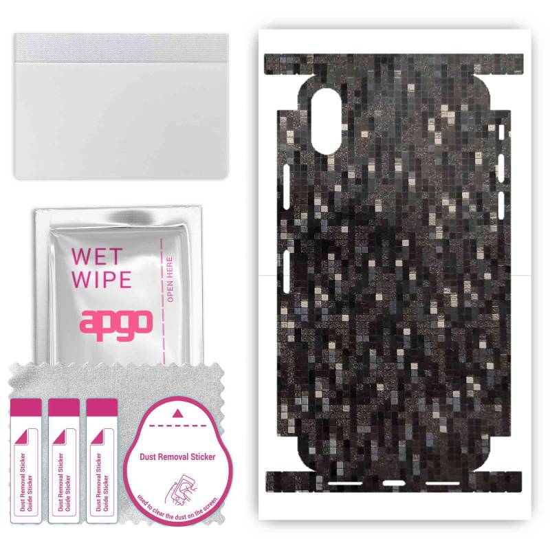 apgo Protective Skin Sticker for the back+sides compatible with Apple iPhone XS, Full Wrap Film, Foil, Vinyl - Pattern Carbon Black Pixel apgo Protective Skin Sticker for the back+sides compatible with Apple iPhone XS, Full Wrap Film, Foil, Vinyl - Pattern Carbon Black Pixel von Joom DACH