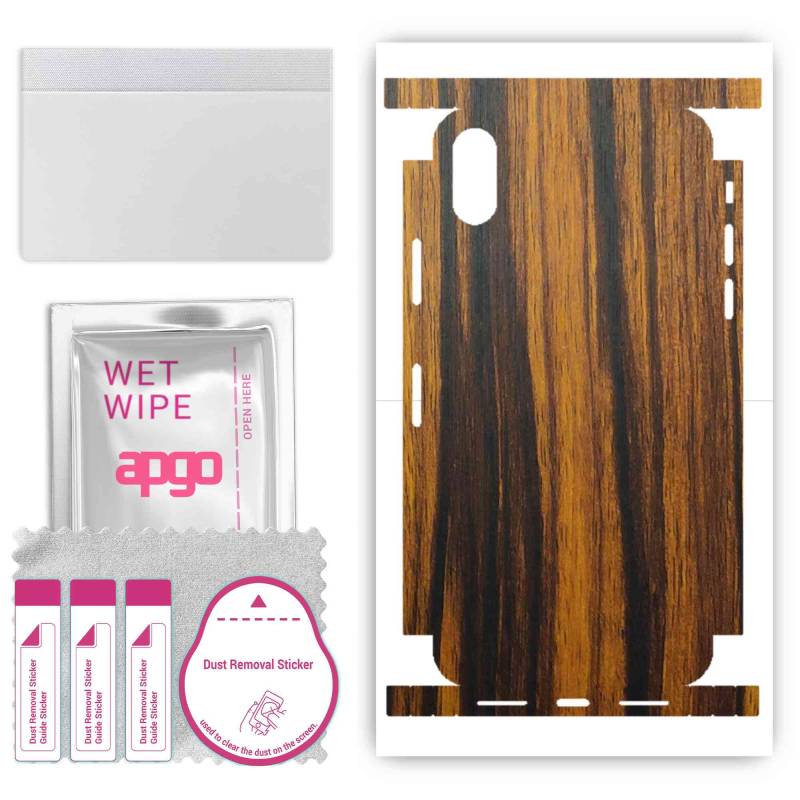 apgo Protective Skin Sticker for the back+sides compatible with Apple iPhone XS, Full Wrap Film, Foil, Vinyl - Pattern Tigerwood apgo Protective Skin Sticker for the back+sides compatible with Apple iPhone XS, Full Wrap Film, Foil, Vinyl - Pattern Tigerwood von Joom DACH