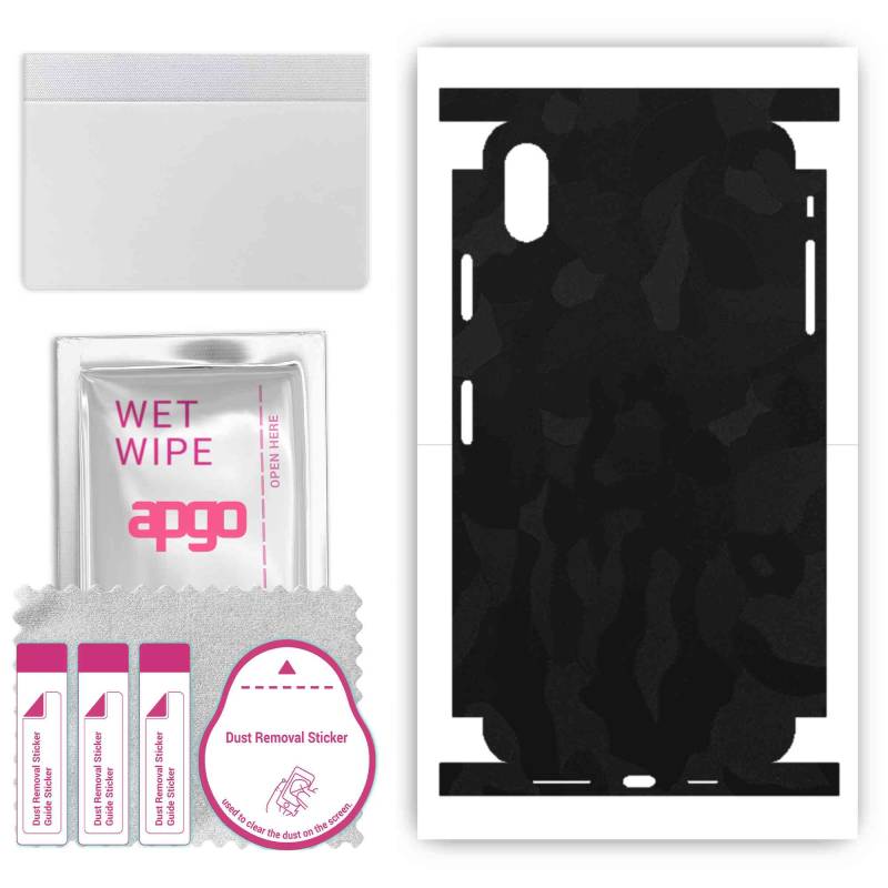 apgo Protective Skin Sticker for the back+sides compatible with Apple iPhone XS Max, Full Wrap Film, Foil, Vinyl - Pattern Black Camo apgo Protective Skin Sticker for the back+sides compatible with Apple iPhone XS Max, Full Wrap Film, Foil, Vinyl - Pattern Black Camo von Joom DACH