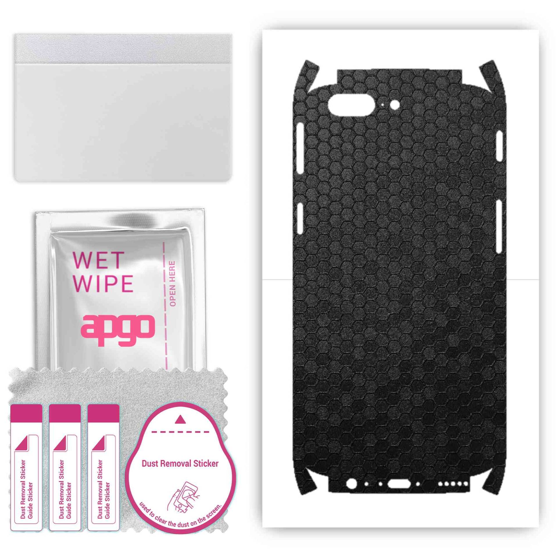 apgo Protective Skin Sticker for the back+sides compatible with OnePlus 5, Full Wrap Film, Foil, Vinyl - Pattern Black Honeycomb von Joom DACH