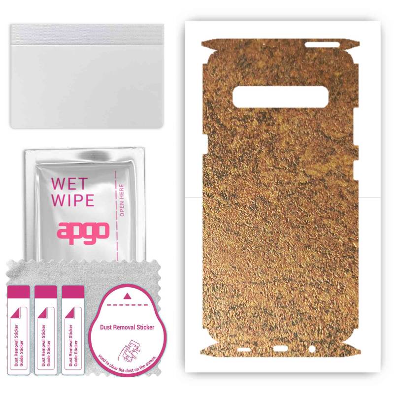 apgo Protective Skin Sticker for the back+sides compatible with Samsung Galaxy S10 5G, Full Wrap Film, Foil, Vinyl - Pattern Rusty Copper von Joom DACH