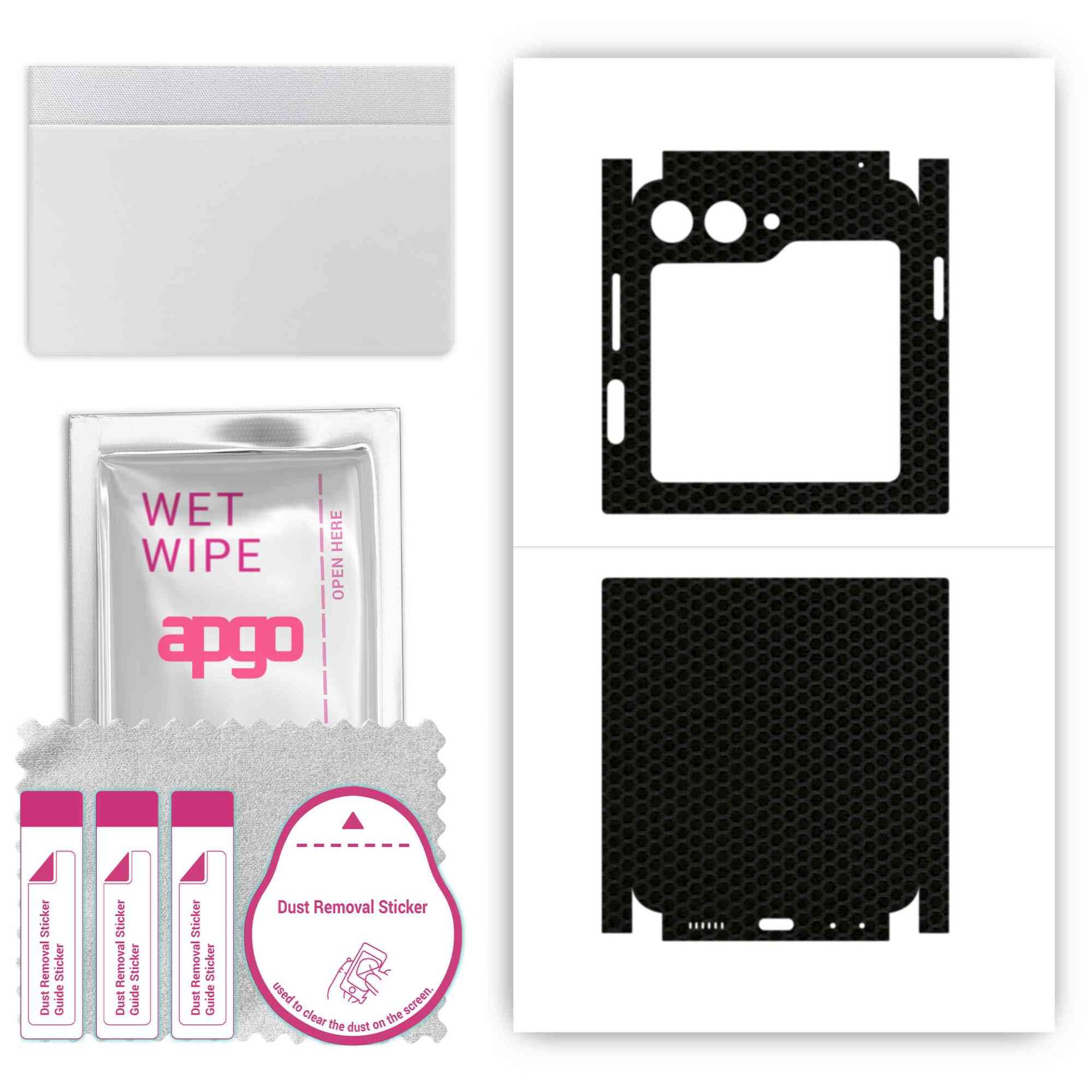 apgo Protective Skin Sticker for the back+sides compatible with Samsung W24 Flip, Full Wrap Film, Foil, Vinyl - Pattern Matrix von Joom DACH