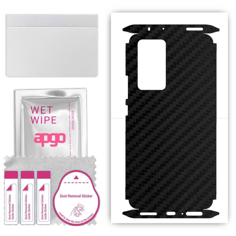 apgo Protective Skin Sticker for the back+sides compatible with Xiaomi 12 Pro, Full Wrap Film, Foil, Vinyl - Pattern Carbon Black von Joom DACH