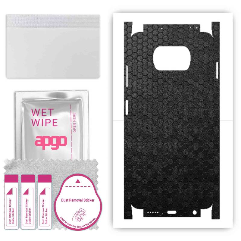 apgo Protective Skin Sticker for the back+sides compatible with Xiaomi Poco X3 NFC, Full Wrap Film, Foil, Vinyl - Pattern Black Honeycomb von Joom DACH