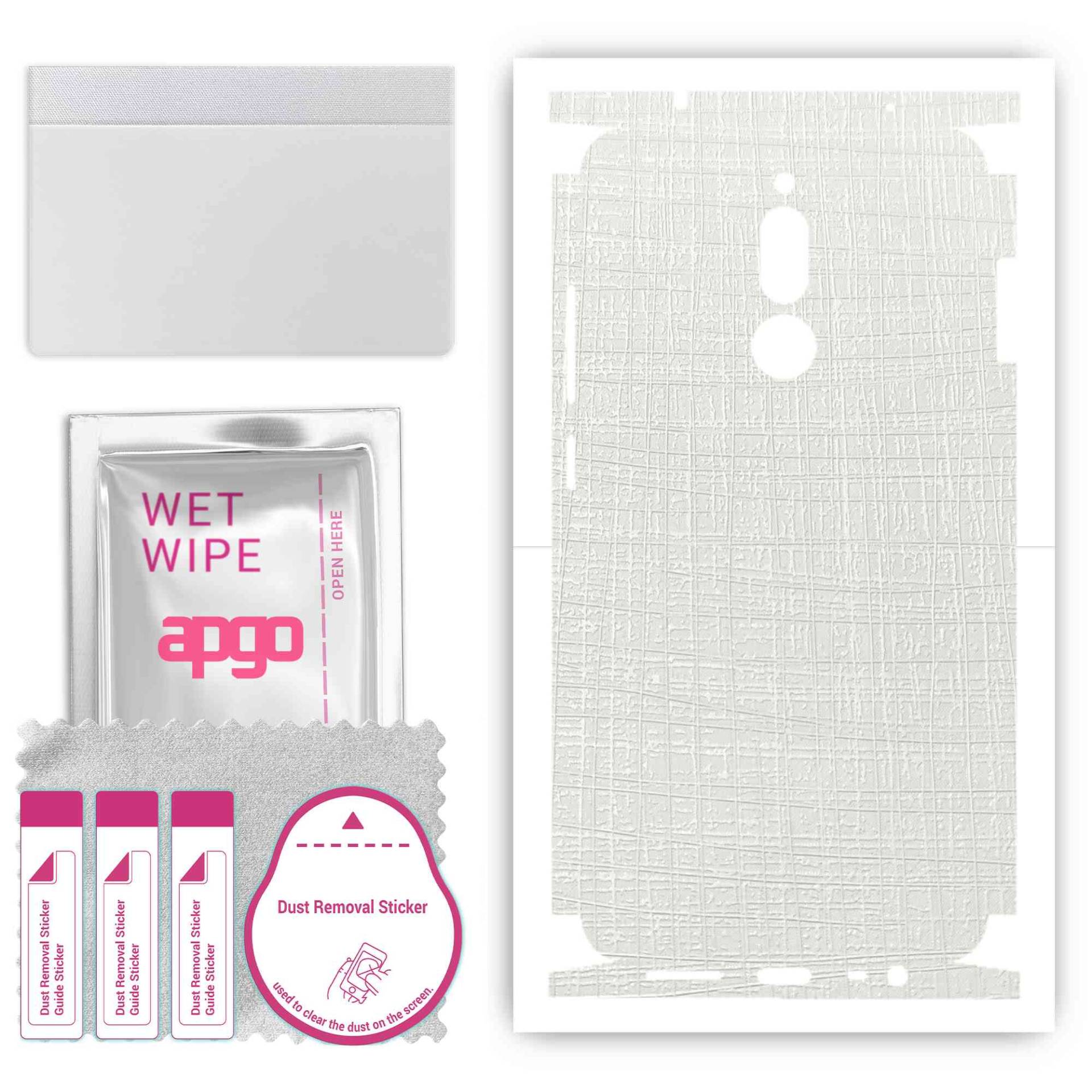 apgo Protective Skin Sticker for the back+sides compatible with Xiaomi Redmi 8, Full Wrap Film, Foil, Vinyl - Pattern White Fabric apgo Protective Skin Sticker for the back+sides compatible with Xiaomi Redmi 8, Full Wrap Film, Foil, Vinyl - Pattern White Fabric von Joom DACH