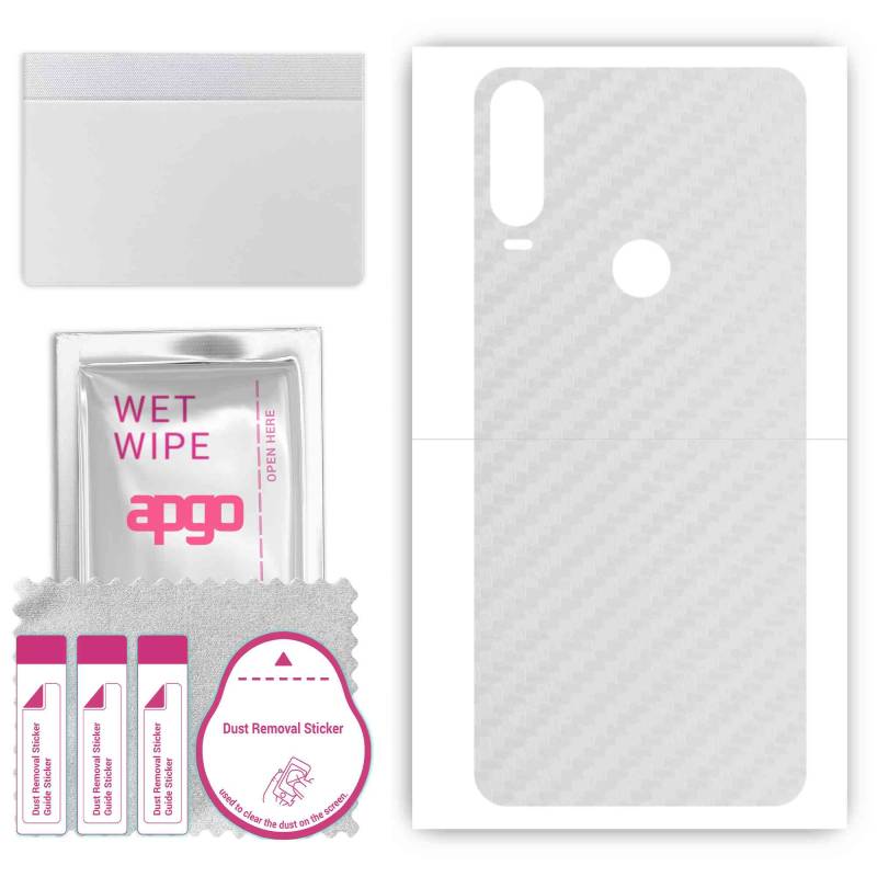apgo Schutzfolie für die Rückseite kompatibel mit Alcatel 3L (2020), Wrap Film, Folie, Vinyl - Muster Transparent Carbon von Joom DACH