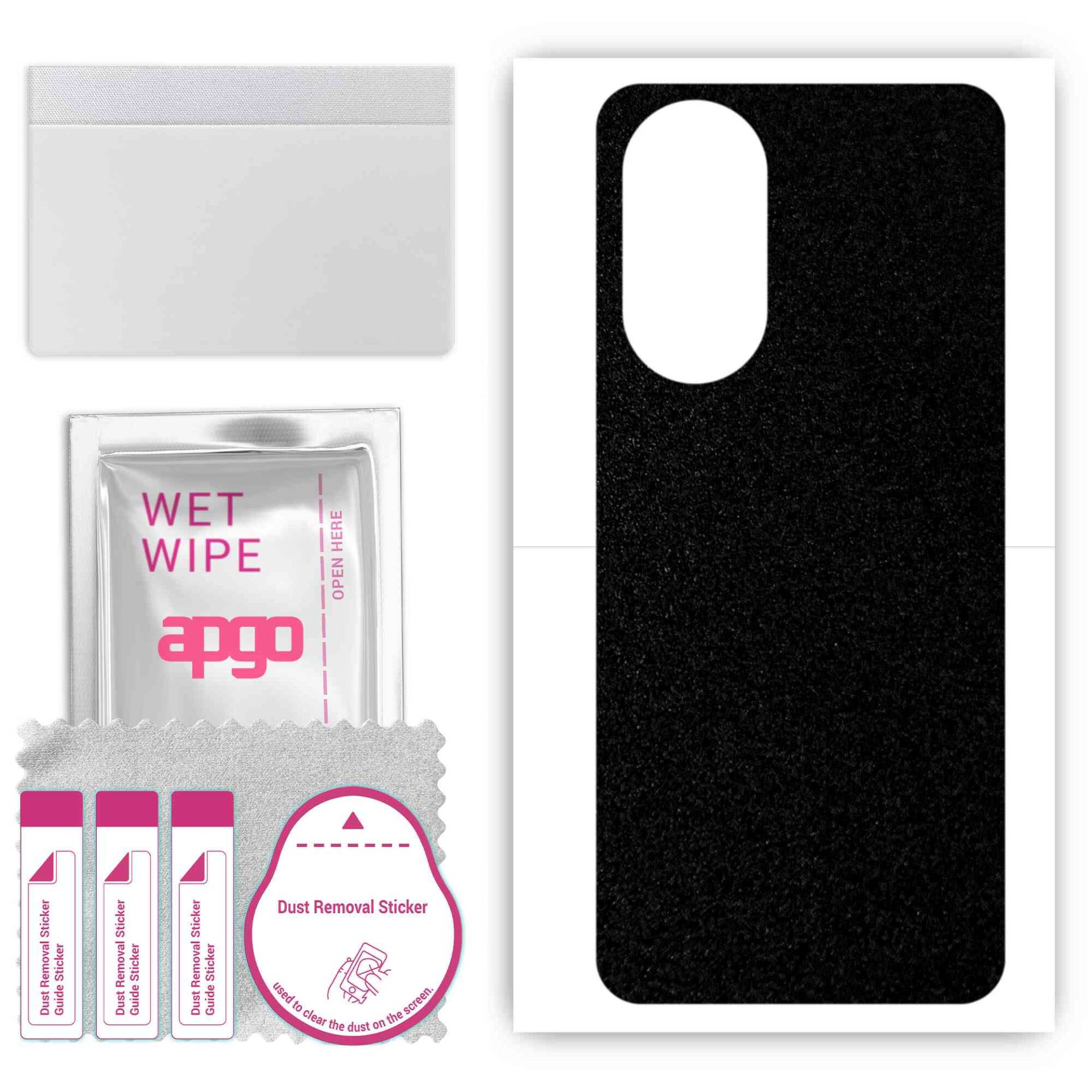 apgo Protective Skin Sticker for the back compatible with Honor Play 30 Plus, Wrap Film, Foil, Vinyl - Pattern Matte Black von Joom DACH