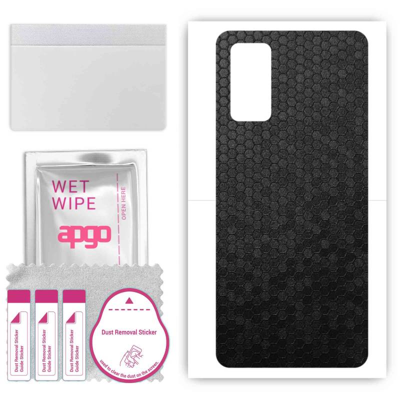 apgo Protective Skin Sticker for the back compatible with Honor V30 Pro, Wrap Film, Foil, Vinyl - Pattern Black Honeycomb von Joom DACH