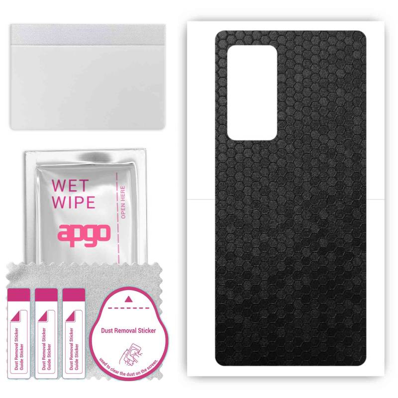 apgo Protective Skin Sticker for the back compatible with Honor V40, Wrap Film, Foil, Vinyl - Pattern Black Honeycomb von Joom DACH