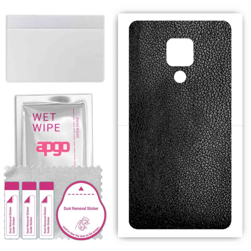 apgo Schutzfolie Skin Sticker für die Rückseite kompatibel mit Huawei Mate 20 X (5G), Wrap Film, Folie, Vinyl - Muster Schwarzes Leder von Joom DACH