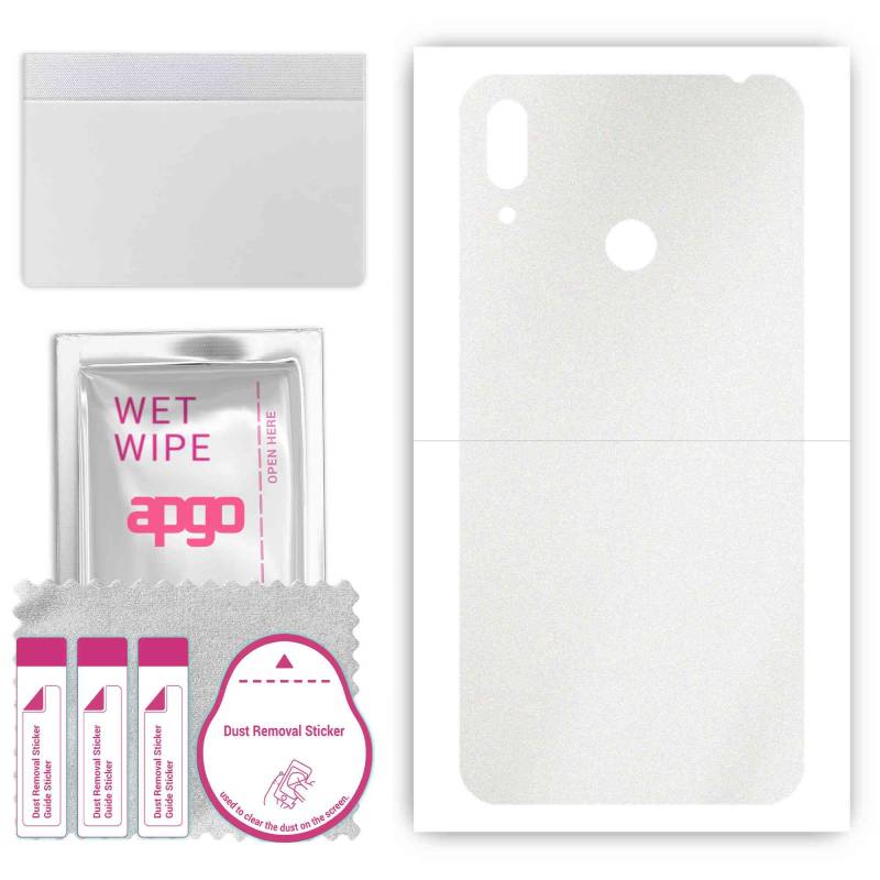 apgo Protective Skin Sticker for the back compatible with Huawei Y7 (2019), Wrap Film, Foil, Vinyl - Pattern Matte Transparent von Joom DACH