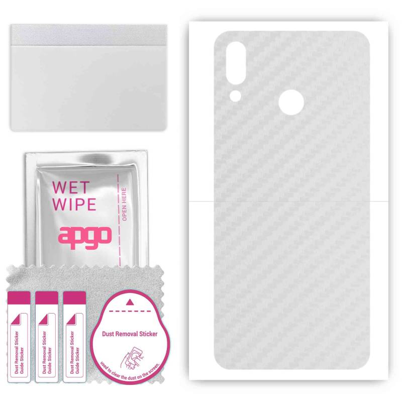 apgo Protective Skin Sticker for the back compatible with Huawei nova 3, Wrap Film, Foil, Vinyl - Pattern Transparent Carbon von Joom DACH