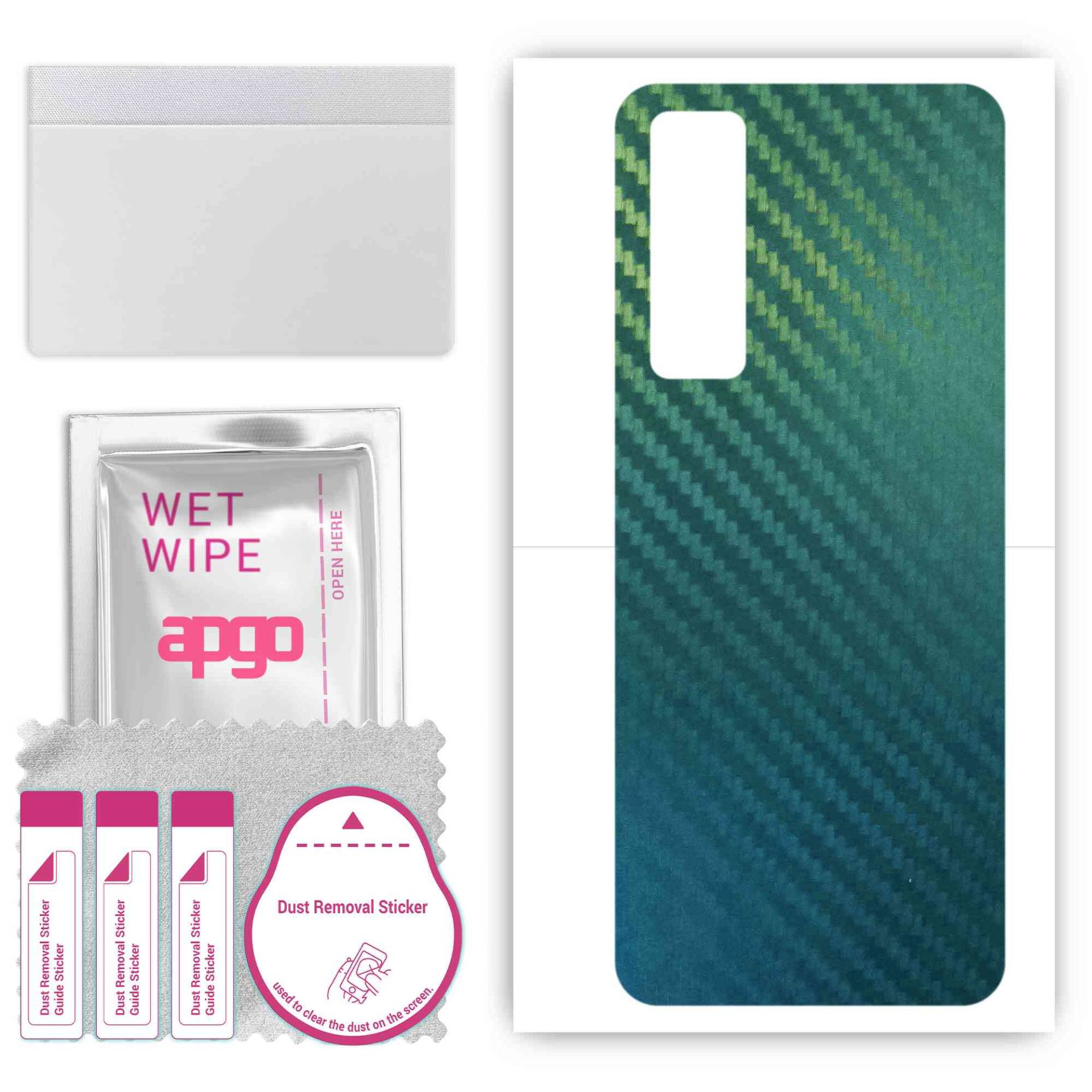 apgo Protective Skin Sticker for the back compatible with Huawei nova 7 5G, Wrap Film, Foil, Vinyl - Pattern Carbon Chameleon CAKA1 von Joom DACH