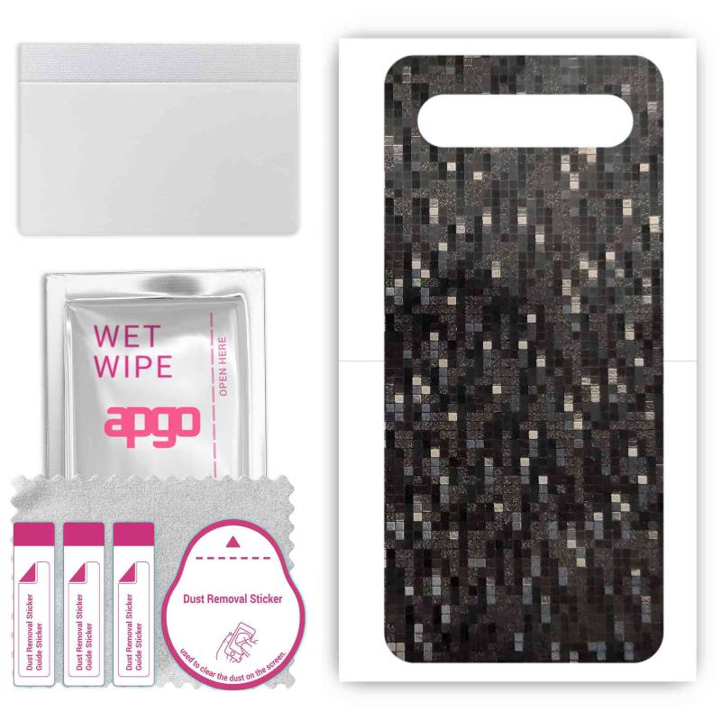 apgo Protective Skin Sticker for the back compatible with Meizu 17 Pro, Wrap Film, Foil, Vinyl - Pattern Carbon Black Pixel von Joom DACH
