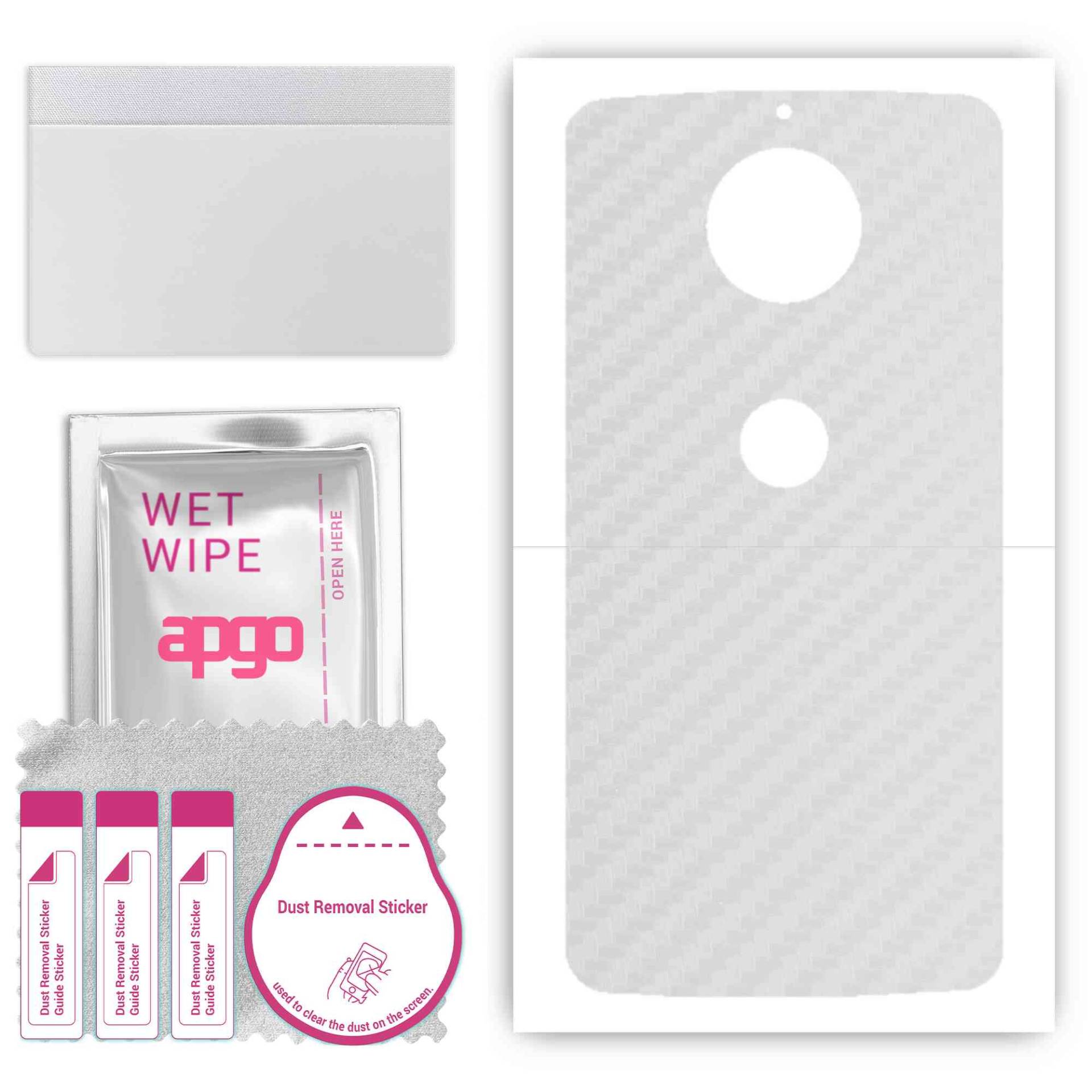 apgo Protective Skin Sticker for the back compatible with Motorola Moto G5S Plus, Wrap Film, Foil, Vinyl - Pattern Transparent Carbon von Joom DACH