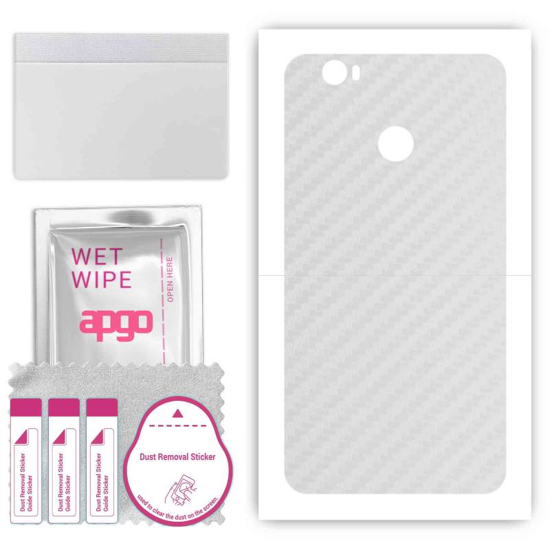 apgo Protective Skin Sticker for the back compatible with Oukitel U11 Plus, Wrap Film, Foil, Vinyl - Pattern Transparent Carbon von Joom DACH