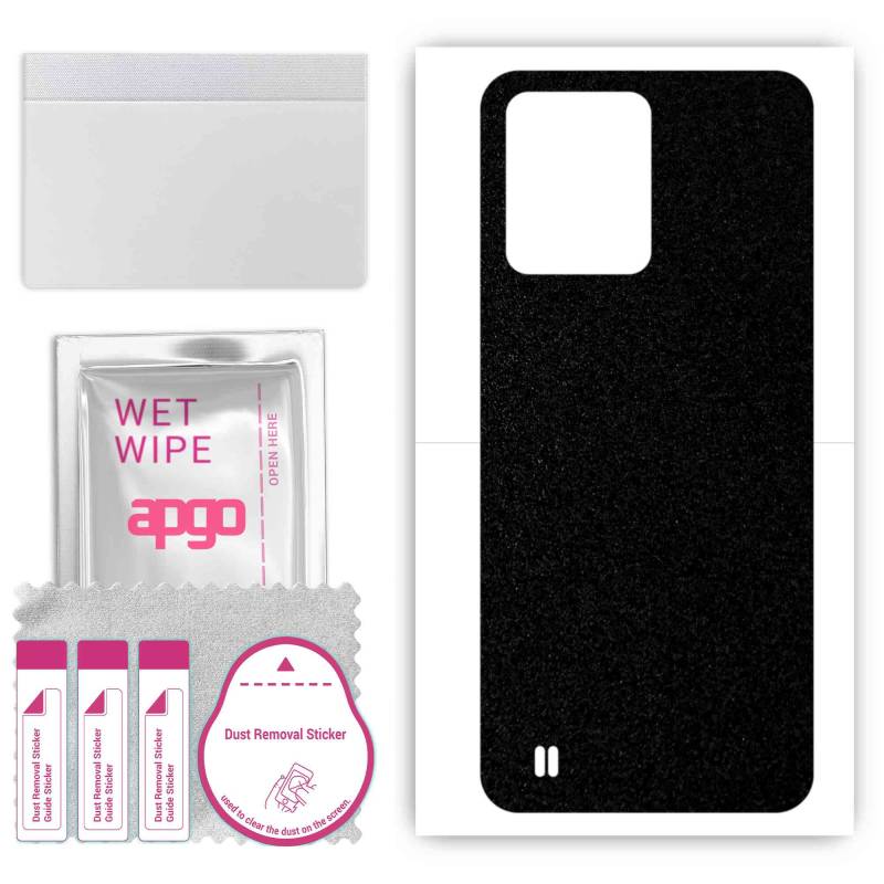 apgo Protective Skin Sticker for the back compatible with Realme C31, Wrap Film, Foil, Vinyl - Pattern Matte Black von Joom DACH