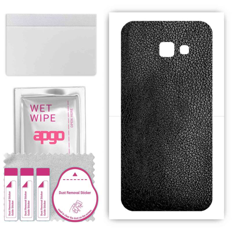 apgo Schutzfolie Skin Sticker für die Rückseite kompatibel mit Samsung Galaxy A5 (2017), Wrap Film, Folie, Vinyl - Muster Schwarzes Leder von Joom DACH