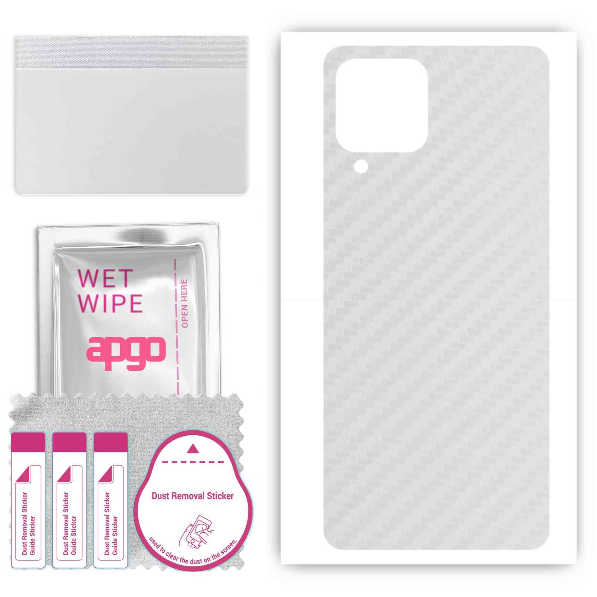 apgo Protective Skin Sticker for the back compatible with Samsung Galaxy M53 5G, Wrap Film, Foil, Vinyl - Pattern Transparent Carbon von Joom DACH