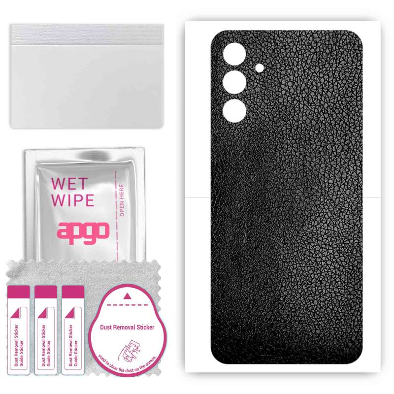 apgo Schutzfolie Skin Sticker für die Rückseite kompatibel mit Samsung Galaxy Wide6, Wrap Film, Folie, Vinyl - Muster Schwarz Leder von Joom DACH