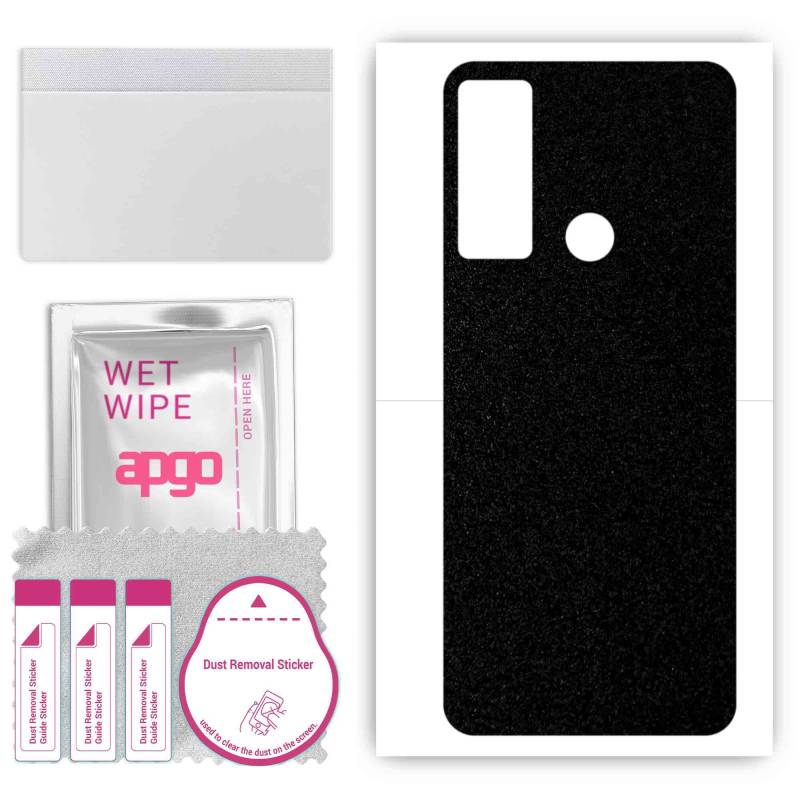 apgo Schutzfolie für die Rückseite kompatibel mit TCL 20 R 5G, Wrap Film, Folie, Vinyl - Muster Matt Schwarz von Joom DACH