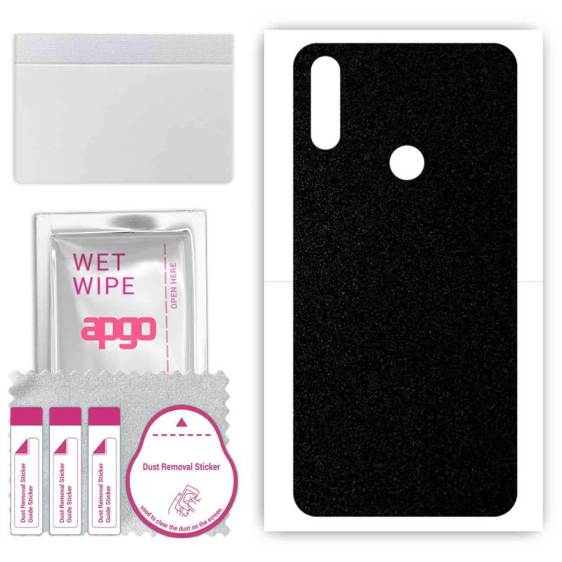 apgo Protective Skin Sticker for the back compatible with TP-Link Neffos X20 Pro, Wrap Film, Foil, Vinyl - Pattern Matte Black von Joom DACH