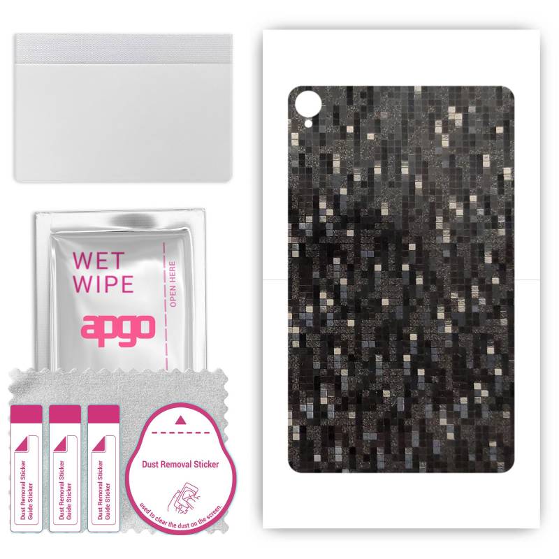 apgo Protective Skin Sticker for the back compatible with Teclast P80T, Wrap Film, Foil, Vinyl - Pattern Carbon Black Pixel von Joom DACH