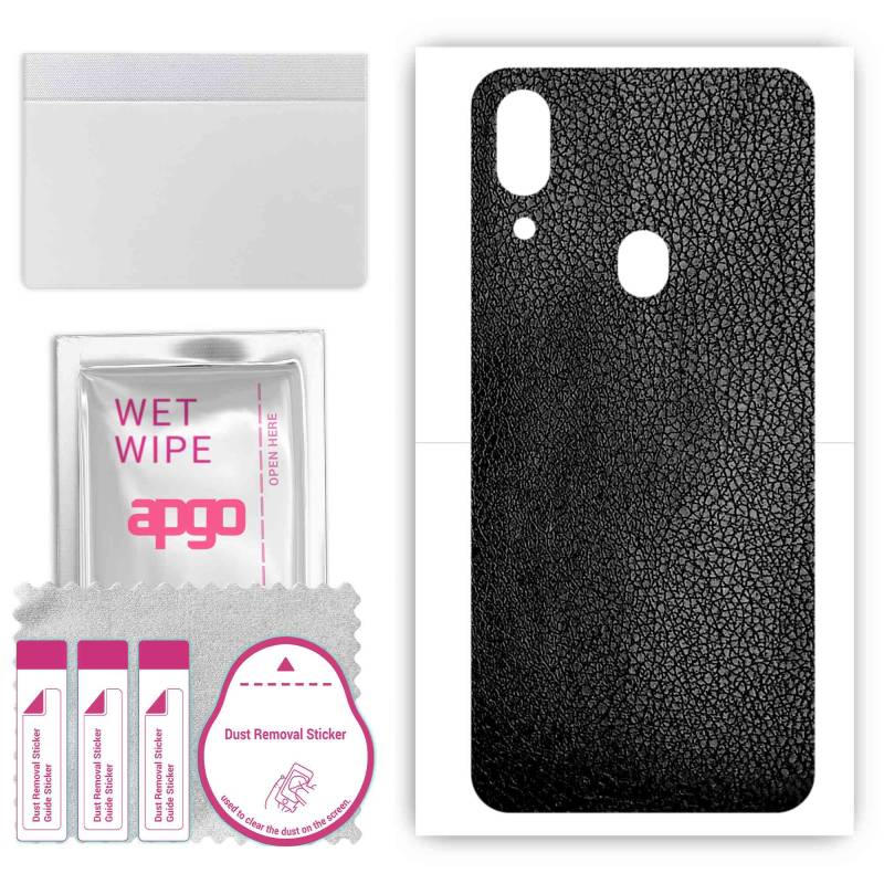 apgo Schutzfolie Skin Sticker für die Rückseite kompatibel mit Umidigi A3 Pro, Wrap Film, Folie, Vinyl - Muster Schwarz Leder von Joom DACH