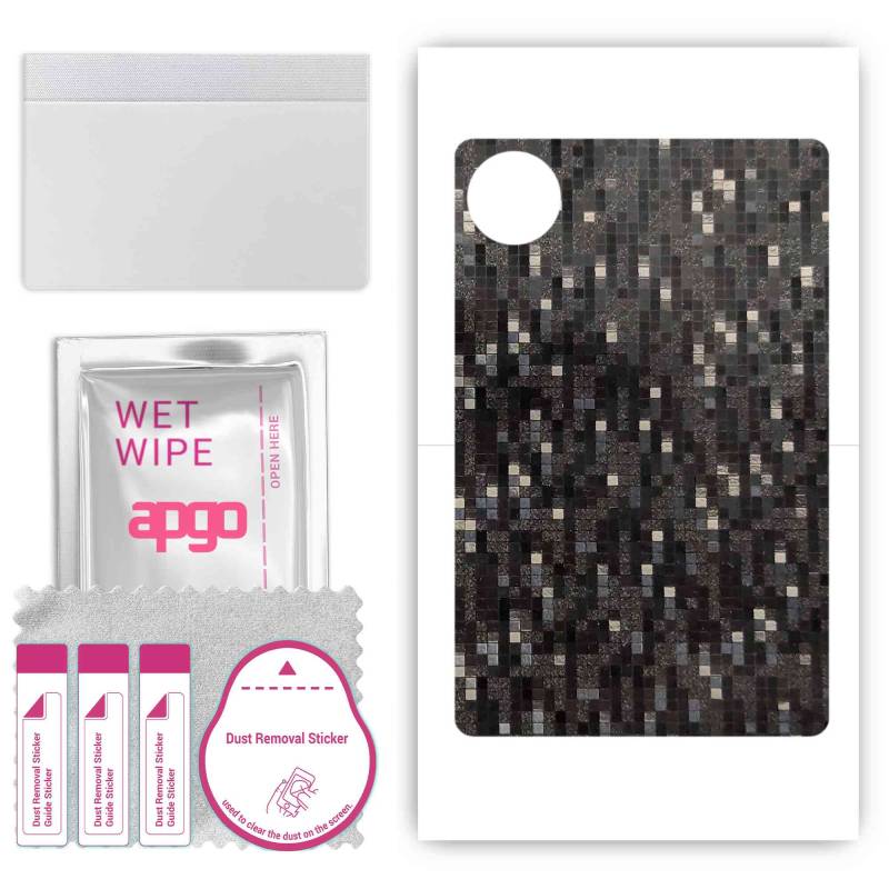 apgo Protective Skin Sticker for the back compatible with Vivo Pad Air, Wrap Film, Foil, Vinyl - Pattern Carbon Black Pixel von Joom DACH