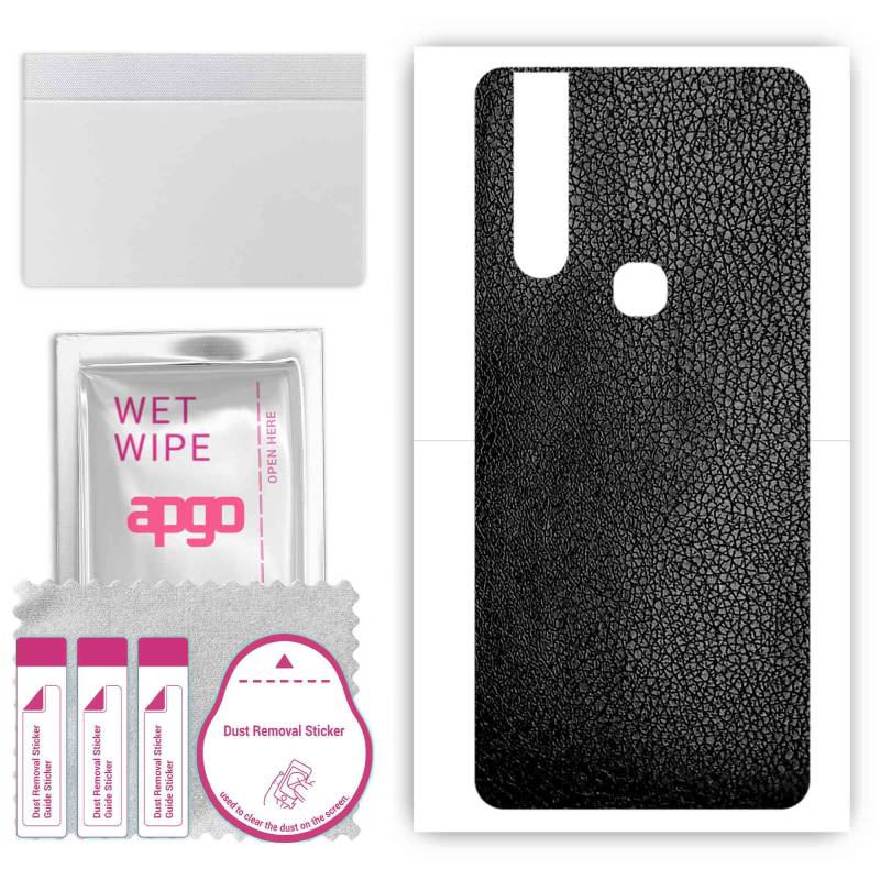 apgo Schutzhülle Skin Sticker für die Rückseite kompatibel mit vivo V15 Pro, Wrap Film, Folie, Vinyl - Muster Schwarzes Leder von Joom DACH