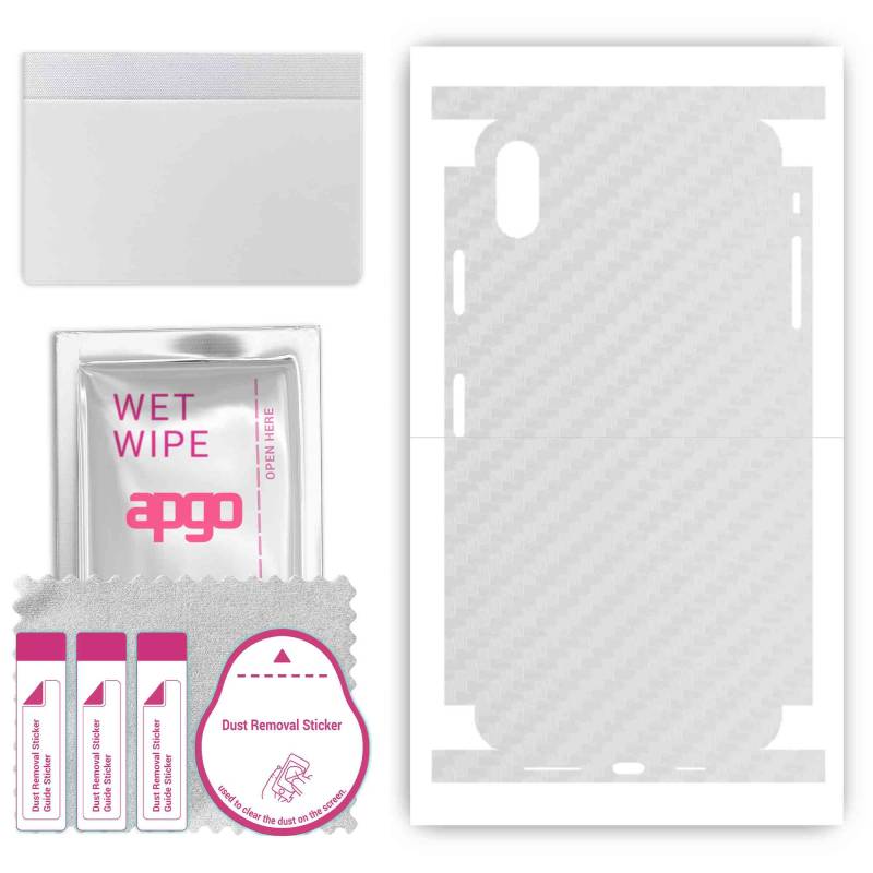 apgo Schutz Skin Sticker für Rückseite+Seiten kompatibel mit Apple iPhone XS Max, Full Wrap Folie Vinyl - Muster Transparent Carbon apgo Schutz Skin Sticker für Rückseite+Seiten kompatibel mit Apple iPhone XS Max, Full Wrap Folie Vinyl - Muster Transparent Carbon von Joom DACH