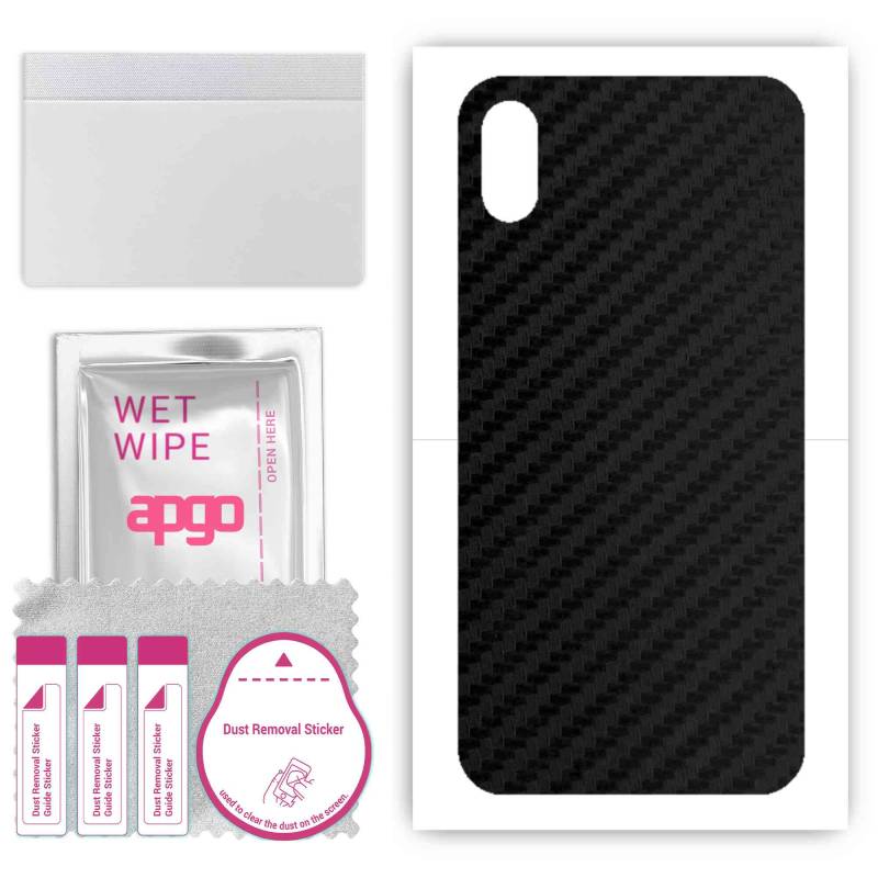 apgo Schutz Skin Sticker für die Rückseite kompatibel mit Apple iPhone XS, Wrap Film, Folie, Vinyl - Muster Carbon Schwarz apgo Schutz Skin Sticker für die Rückseite kompatibel mit Apple iPhone XS, Wrap Film, Folie, Vinyl - Muster Carbon Schwarz von Joom DACH