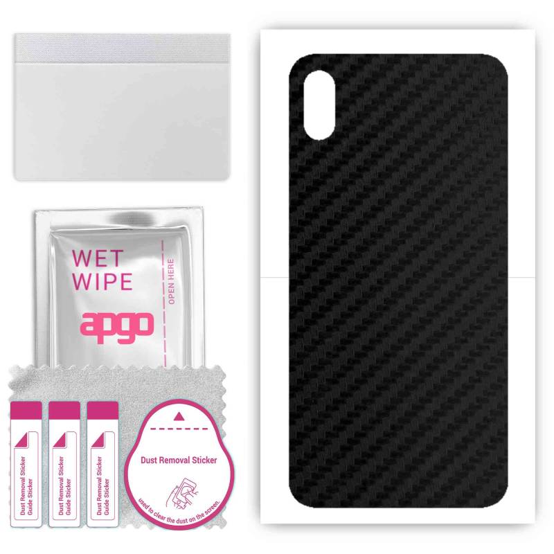 apgo Schutz Skin Sticker für die Rückseite kompatibel mit Apple iPhone XS Max, Wrap Film, Folie, Vinyl - Muster Carbon Schwarz apgo Schutz Skin Sticker für die Rückseite kompatibel mit Apple iPhone XS Max, Wrap Film, Folie, Vinyl - Muster Carbon Schwarz von Joom DACH