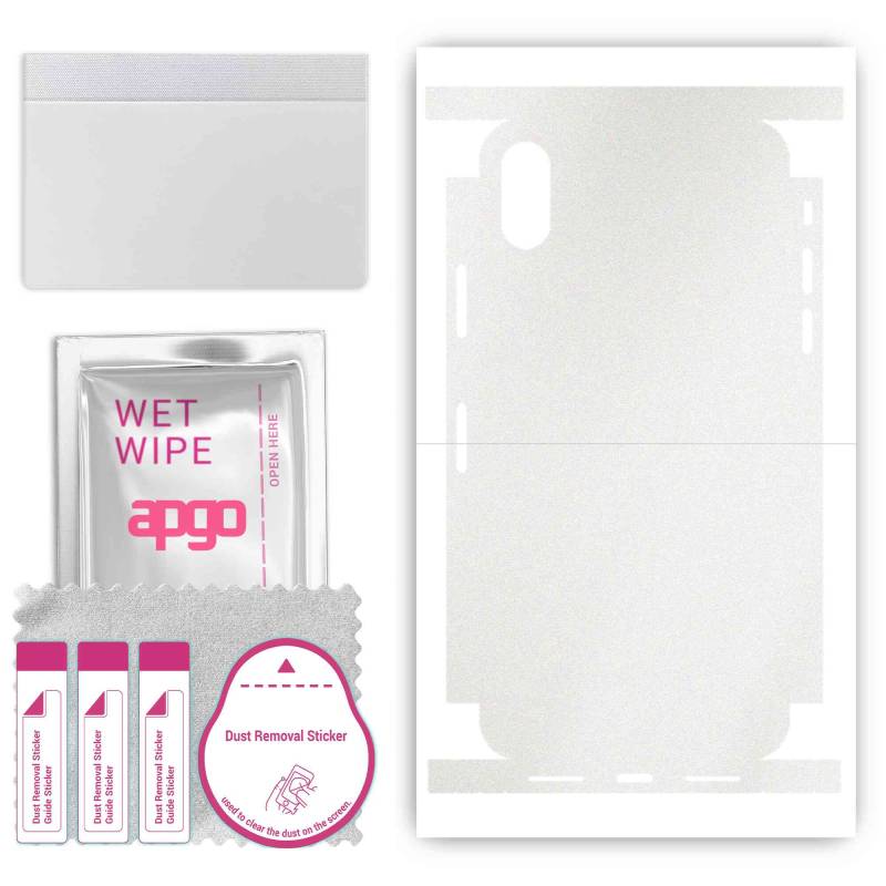 apgo Schutzfolie Skin Sticker für Rückseite+Seiten kompatibel mit Apple iPhone XS, Full Wrap Folie Vinyl - Muster Matt Transparent apgo Schutzfolie Skin Sticker für Rückseite+Seiten kompatibel mit Apple iPhone XS, Full Wrap Folie Vinyl - Muster Matt Transparent von Joom DACH