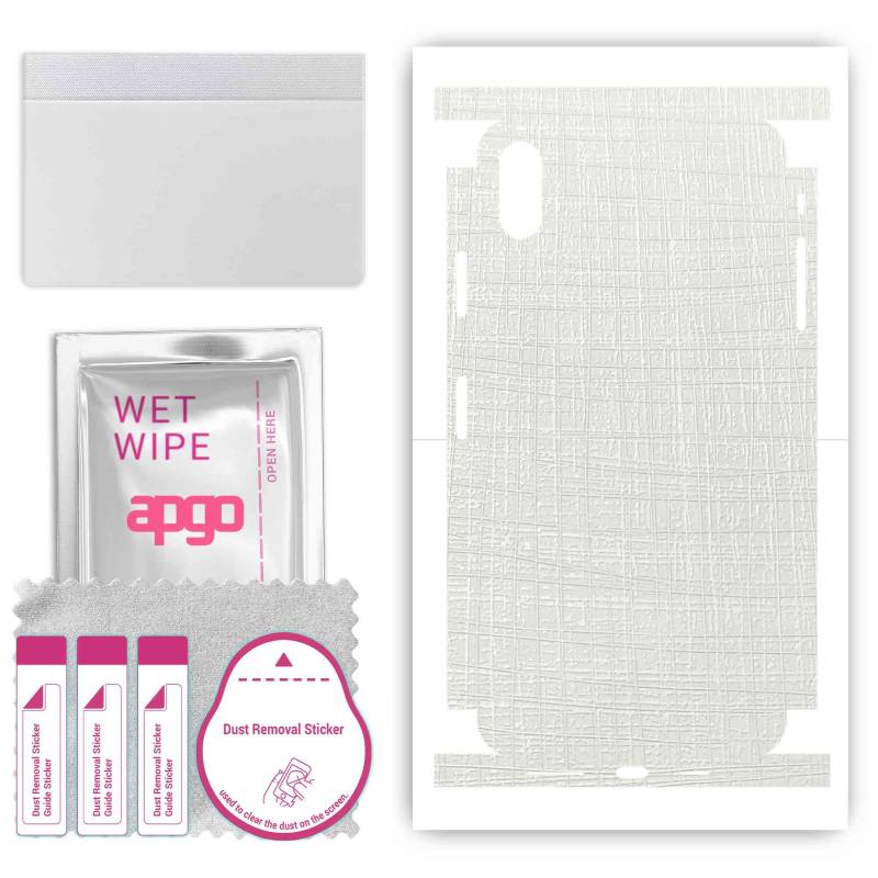 apgo Schutzfolie Skin Sticker für Rückseite+Seiten kompatibel mit Apple iPhone XS Max, Full Wrap Folie Vinyl - Muster Weiß Stoff apgo Schutzfolie Skin Sticker für Rückseite+Seiten kompatibel mit Apple iPhone XS Max, Full Wrap Folie Vinyl - Muster Weiß Stoff von Joom DACH